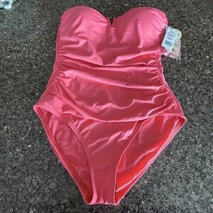 NWT Tommy Bahama Pearl V Wire Bandeau 1 Piece Swimsuit size 8